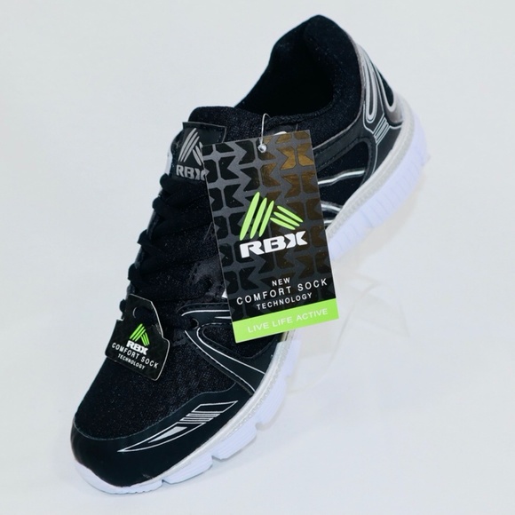 New RBX Rena 9 Women Performance Running Trainers Sneakers Black/Silver - Picture 3 of 8